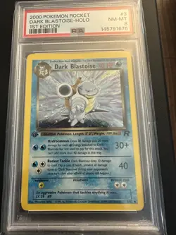 Wizards of the Coast 2000 Team Rocket Dark Blastoise Holo 1st Ed PSA 8 3/82 EN - Image 1