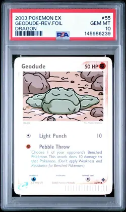 Pokemon EX Dragon Geodude Reverse Foil #55/97 PSA 10 2003 Pop 10 - Image 2