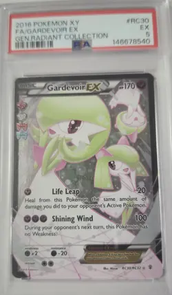 2016 Pokemon XY Full Art Gardevoir EX Radiant Collection #RC30 PSA 5 - Image 1