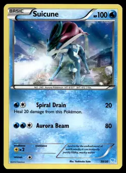 POKEMON SUICUNE (30 XY TRAINER KIT: PIKACHU LIBRE & SUICUNE 30/30 HOLO C NM/M - Image 1