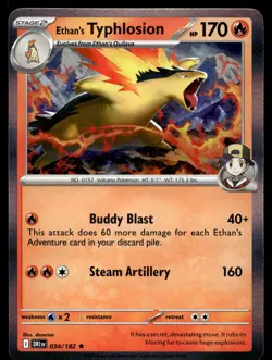 POKEMON ETHAN'S TYPHLOSION DESTINED RIVALS 034/182 R NM/M - Image 1