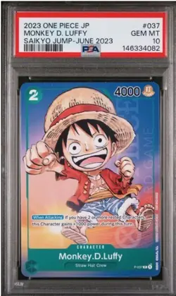 One Piece Card Monkey D. Luffy Saikyo #037 Jump June 2023 PSA 10 - Image 1