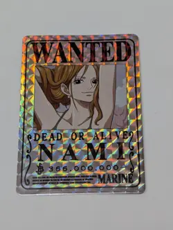 2024 One Piece Nami Holo Trading Card Sticker Wanted Dead or Alive - Image 1