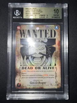 One Piece Wanted Poster Gol.D.Roger SP BGS 10 Pristine OP-13 EN OP09-118 SEC - Image 1