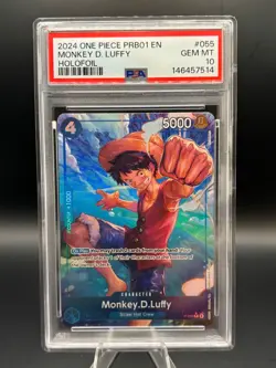 One Piece TCG: PSA 10 Monkey D Luffy PRB01 P-055 (Low Pop) - Image 1