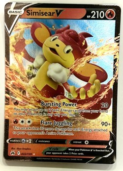 Simisear V 022/159 Holo Ultra Rare Crown Zenith Pokemon Card - Image 1