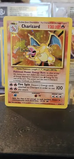 Charizard 4/102 Base Set WOTC 1999 Pokemon Card Holo Rare Unlimited NM- - Image 3