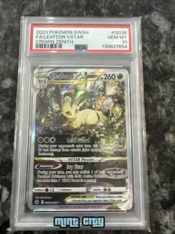 2023 POKEMON SWORD & SHIELD CROWN ZENITH #GG35 FULL ART/LEAFEON VSTAR PSA 10 - Image 1