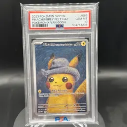 2023 POKEMON SVP POKEMON X VAN GOGH #085 PIKACHU WITH GREY FELT HAT PSA 10 - Image 1