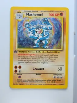 Machomei 1st ED Pokemon German Base Set 8/102 Machamp Holo Vintage Card TCG - Image 2