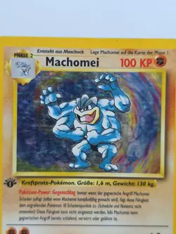 Machomei 1st ED Pokemon German Base Set 8/102 Machamp Holo Vintage Card TCG - Image 3