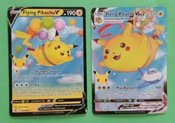 Pokemon Celebrations Flying Pikachu V 006/025 Flying Pikachu VMAX 007/025 - Image 1