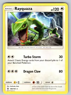 Rayquaza 106/145 Rare Guardians Rising Pokemon Near Mint - Image 1