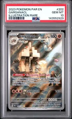 2023 Pokemon SV Paradox Rift Garganacl #202 PSA 10 Gem Mint Illustration Rare - Image 1