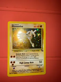 Pokemon Hitmonlee Fossil Holo Rare Unlimited 60 HP 7/62 1999 English Card RARE - Image 4