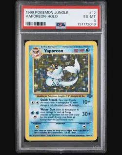 1999 POKEMON JUNGLE #12 VAPOREON -HOLO PSA 6 - Image 1
