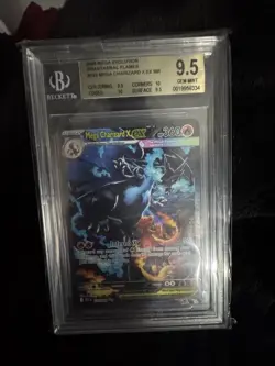 Mega Charizard X EX SIR Holo 125/094 Phantasmal Flames Beckett 9.5 Pokemon TCG - Image 1