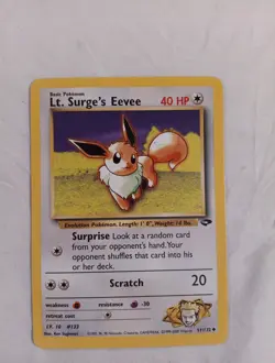 Pokemon TCG Lt. Surge's Eevee 51/132 Gym Challenge Regular Uncommon Card - Image 1