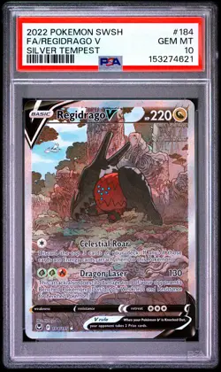 2022 POKEMON SWORD & SHIELD SILVER TEMPEST #184 FULL ART/REGIDRAGO V PSA 10 - Image 1