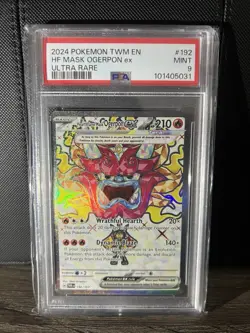 Pokemon TCG PSA 9 Hearthflame Mask Ogerpon ex 192/167 SV06 Twilight Masq UR - Image 1