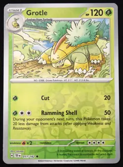 Pokemon TCG Grotle 011/162 2024 Temporal Forces Reverse Holo Common Card - LP - Image 1