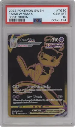 2022 Pokemon Mew VMAX Secret Rare Holo #TG30 Lost Origin Trainer Gallery PSA 10 - Image 1
