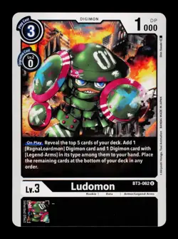 Ludomon BT3-062 Black Digimon Card CCG Trading Card - Image 1