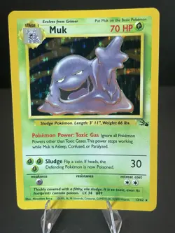 The Pokemon Company Muk Fossil Holo Rare 13/62 1999 HP70 Stage 1 EN Unlimited - Image 1