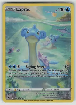 Pokemon Lapras Ultra Rare Crown Zenith: Galarian Gallery GG05/GG70 NM - Image 1