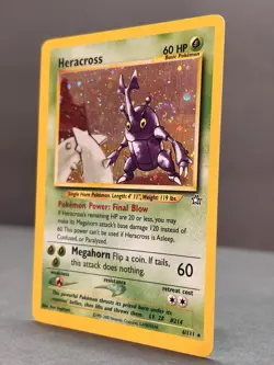 Heracross 6/111 Holo Rare Neo Genesis Pokemon Card Unlimited LP - SWIRL - Image 3