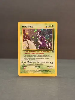 Heracross 6/111 Holo Rare Neo Genesis Pokemon Card Unlimited LP - SWIRL - Image 4