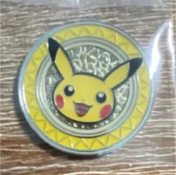 Nintendo Pokemon TCG Pikachu Metal Flip Coin Token Yellow/Silver CCG Coin 1pc - Image 1