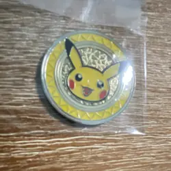 Nintendo Pokemon TCG Pikachu Metal Flip Coin Token Yellow/Silver CCG Coin 1pc - Image 3