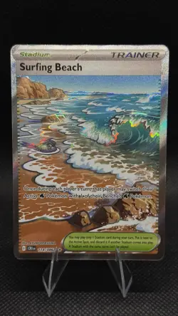 Surfing Beach 114/086 Ultra Rare ME04: Chaos Rising Pokemon Near Mint - Image 1