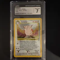 Pokemon Clefable 5/130 Base Set 2 Holo Rare Stage 1 70HP CGC 7 2000 English Card - Image 1