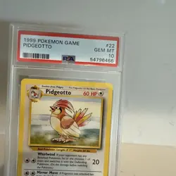 Pidgeotto 22/102 Rare Regular Base Set Unlimited Pokemon English PSA 10 Low Pop! - Image 3