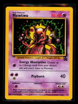 2000 Pokemon Mewtwo 14/53 Wotc Promo Regular Movie Trading Card Game TCG Vintage - Image 1