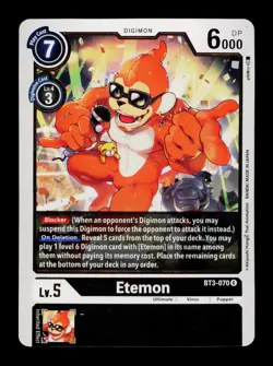 Etemon BT3-070 Black Digimon Card CCG Trading Card - Image 1