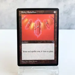 MTG Ruby Medallion Tempest Rare Artifact Old Frame Red Spell Cost Reduction - Image 1