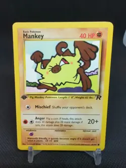 2000 Pokemon Team Rocket 1st Edition 61/82 Mankey - Image 1