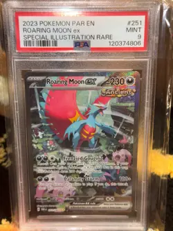 2023 POKEMON PAR EN #251/182 ROARING MOON EX SPECIAL ILLUSTRATION RARE PSA 9 - Image 1