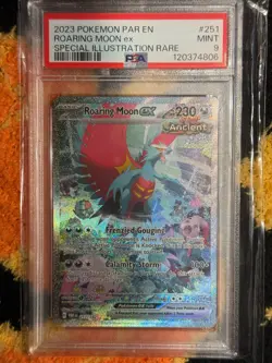 2023 POKEMON PAR EN #251/182 ROARING MOON EX SPECIAL ILLUSTRATION RARE PSA 9 - Image 3