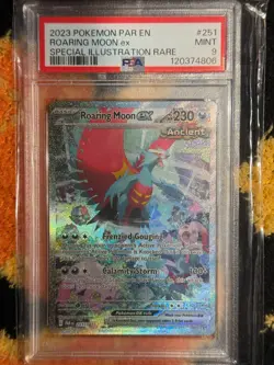 2023 POKEMON PAR EN #251/182 ROARING MOON EX SPECIAL ILLUSTRATION RARE PSA 9 - Image 4