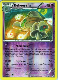 Beheeyem 74/162 Uncommon - Pokemon XY: Breakthrough - Reverse Holo (NM) - Image 1