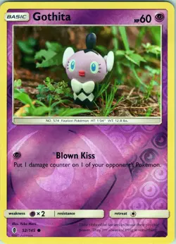 Gothita 52/145 Common - Pokemon TCG SM: Guardians Rising - Reverse Holo (NM) - Image 1