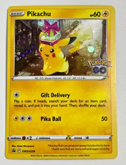 ** Pokemon Card TCG - Pikachu SWSH234 Cosmos Foil Promo Pokemon GO - Image 1