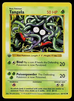 Pokemon Card - Tangela 1st Edition Base Set Shadowless 66/102 - Image 1