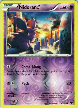 Nidoran 43/114 Common - Pokemon TCG XY: Steam Siege - Reverse Holo (NM) - Image 1