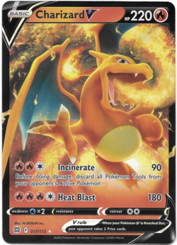 Near Mint Charizard V 17/172 - Pokemon TCG Sword & Shield Brilliant Stars - Image 1
