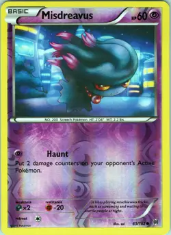 Misdreavus 65/162 Common - Pokemon TCG XY: BREAKthrough - Reverse Holo (NM) - Image 1